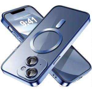 Apple iPhone 14 Kılıf Kamera Lens Korumalı Magsafe Şarj Kilifi Şeffaf Renkli Yumuşak Kapak