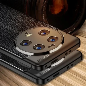 Xiaomi Mi 13 Ultra Kılıf Kamera Çıkıntılı Deri Görünümlü Dikiş Desenli Koruyucu Kapak Kilif