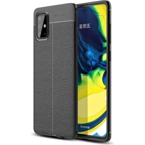 Samsung Galaxy A71 Kılıf Rugan Armor Deri Görünümlü Parmak İzi Yapmaz Dayanıklı Niss Silikon Kapak