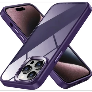 Apple iPhone 14 Pro Kılıf Kenarları Parlak Arkası Şeffaf Hassas Butonlu Renkli Kapak
