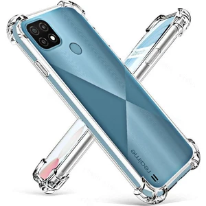 Realme C21Y Kılıf AntiShock Köşe Korumalı Darbe Emici Crystal Berrak Şeffaf Sert Silikon