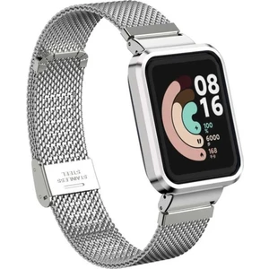Xiaomi Redmi Watch 2 Lite Metal Hasır Işlemeli Kasalı Klipsli Kasa Koruyuculu Kordon Kayış