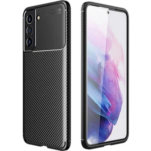 Samsung Galaxy S21 Fe Kılıf Rugged Armor Darbe Emici Uzun Ömürlü Dayanıklı Parmak İzi Yapmaz Karbon Tasarım Negro Silikon Kapak