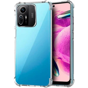 Xiaomi Redmi Note 12S Kılıf Crystal Sert Pc Antishock Darbe Emici Kenar Şeffaf Silikon Kapak