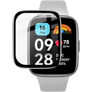 Xiaomi Redmi Watch 3 Active Uyumlu Tam Kaplayan Kavisli Siyah Çerçeveli Pet Saat Ekran Koruyucu
