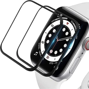 Apple Watch 45MM Uyumlu Siyah Çerçeveli Şeffaf Pet Ekran Koruyucu