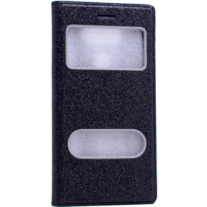 Samsung Galaxy Note 3 Kılıf Kapaklı Simli Parlak Lüks Koruyucu 360 Kapak