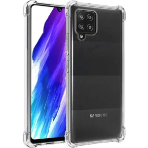 Samsung Galaxy A12 Kılıf AntiShock Köşe Korumalı Darbe Emici Crystal Berrak Şeffaf Sert Silikon