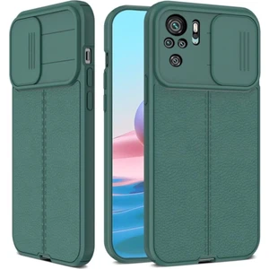 Xiaomi Poco F3/xiaomi Redmi K40 Kılıf Sürgülü Slide Kamera Korumalı Deri Görünümlü Leke Tutmaz Silikon
