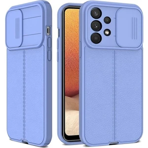 Samsung Galaxy A53 Kılıf Sürgülü Kamera Korumalı Deri Görünümlü Dikiş Desenli Leke Tutmaz Kapak