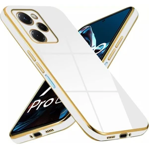 Xiaomi Poco X5 Pro 5g Kılıf Parlak Kenarlı Altın Işlemeli Kamera Korumalı Kapak