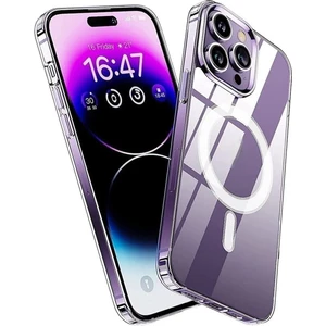 Apple iPhone 14 Pro Max Kılıf Magsafe Wireless Kablosuz Şarj Destekli Şeffaf Darbe Emici Kapak