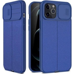 Apple iPhone 13 Pro Max Uyumlu Kılıf Sürgülü Slide Kamera Korumalı Deri Görünümlü Lüks Kapak