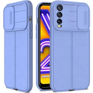 Samsung Galaxy A02 Kılıf Sürgülü Slide Kamera Korumalı Deri Görünümlü Leke Tutmaz Lüks Silikon