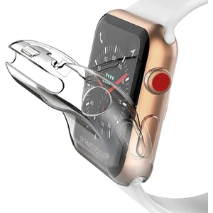 Apple Watch Nike 44MM Kasa ve Ekran Koruyucu 360 Tam Koruma Yumuşak Silikon Kılıf