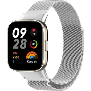 Xiaomi Redmi Watch 3 Uyumlu Metal Hasır Örgü Mıknatıslı Ayarlanabilir Paslanmaz Kordon