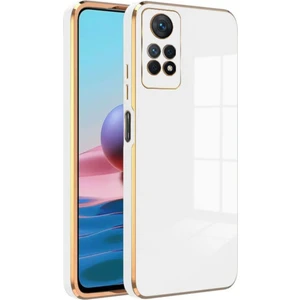 Xiaomi Redmi Note 12 Pro Kılıf Parlak Kenarlı Altın Işlemeli Kamera Korumalı Kapak