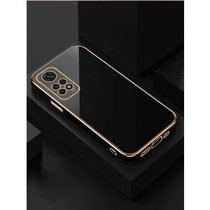 Xiaomi Redmi Note 11S Kılıf Parlak Kenarlı Altın Işlemeli Kamera Korumalı Kapak Kilif