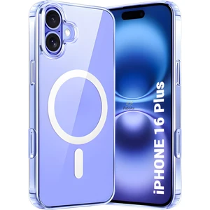 Apple iPhone 16 Plus Kılıf Magsafe Wireless Kablosuz Şarj Destekli Sert Şeffaf Darbe Emici Kapak