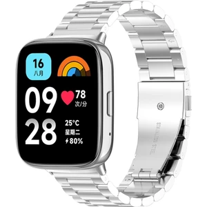 Xiaomi Redmi Watch 3 Active Uyumlu Metal Kordon Paslanmaz Çelik Baklalı Çelik Kordon