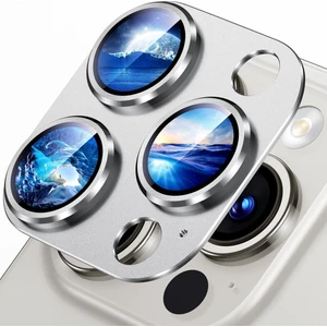 Apple iPhone 15 Pro Kamera Lens Koruyucu Metal Çerçeveli Tam Koruma Temperli Cam