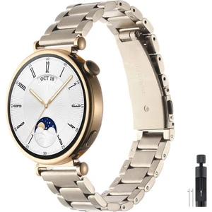 Huawei Gt4 41MM Kordon Paslanmaz Çelik Stainless Steel Baklalı Ayarlanabilir Akıllı Saat Kordonu ve Ayarlama Aparatı