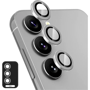 Samsung Galaxy S24 Plus Uyumlu Uygulama Aparatlı 3 Parça Kamera Lens Koruyucu Cam Kamera Koruma