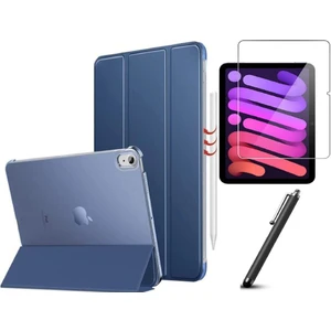 Apple iPad 10. Nesil 10.9 2022 Kılıf Set Ekran Koruyucu + Kalem Pu Deri Ön Arka Tam Koruma Standlı Katlanabilir Smart Kapak