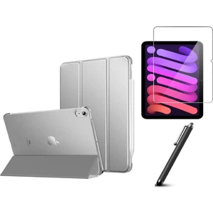 Apple iPad 10. Nesil 10.9 2022 Kılıf Set Ekran Koruyucu + Kalem Pu Deri Ön Arka Tam Koruma Standlı Katlanabilir Smart Kapak