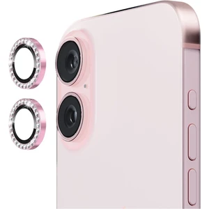 Apple iPhone 16 Kamera Koruma Parlak Renkli Taşlı Lens Koruyucu Temperli Cam Koruma