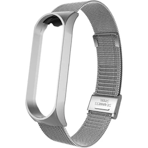 Xiaomi Mi Band 4 Uyumlu Paslanmaz Kasa Klipsli Metal Hasır Kordon Kayış Bileklik
