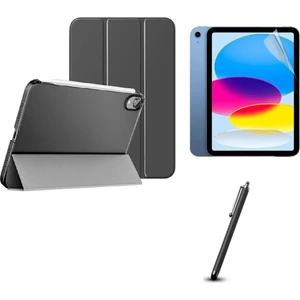 Apple iPad 11 A16 10. Nesil 10.9 Kılıf Set Ekran Koruyucu + Kalem Pu Deri Ön Arka Tam Koruma Standlı Katlanabilir Smart Kapak