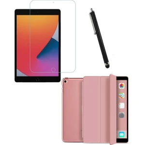 Apple iPad 7. 8. ve 9. Nesil 10.2" inç Kılıf + Ekran Koruyucu + Kalem 360 Derece Tam Koruma Ön ve Arka Smart Akıllı Uyku Modlu Kapak Tablet Kılıfı