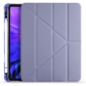 Apple iPad 10. Nesil 10.9 2022 Kılıf Tri Folding Standlı Kalemlikli Kalem Bölmeli 3 Katlamalı Standlı Uyku Modlu Smart Kapak