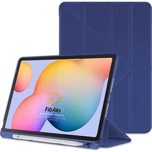 Samsung Galaxy Tab S6 Lite SM-P610 P617 Kılıf Tri Folding Standlı Kalemlikli Kalem Bölmeli 3 Katlamalı Standlı Uyku Modlu Smart Kapak