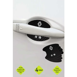 Karbon Desenli Renault R 19 Modeline Uygun Kapı Içi Çizik Koruma ve Estetik Folyo Takımı R 19 Yazılı