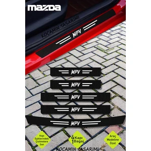 Mazda Mpv Kapı ve Bagaj Eşiği Çizilme Önleyici Karbon Folyo Koruma Seti Mpv Yazılı