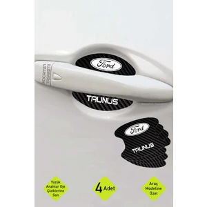 Ford Taunus Modeli Için Karbon Desenli Kapı Içi Çizik Koruyucu 4 Parçalı Folyo Takımı Taunus Yazılı