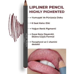 Uzun Süre Kalıcı Dağılma Yapmayan Nemlendirici Dudak Kalemi - Lipliner Pencil 19 Reddish Brown