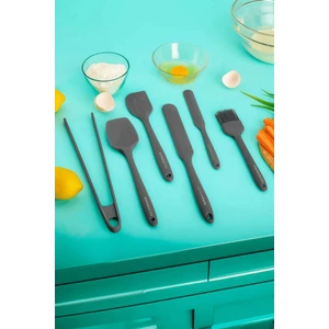 6 Parça Silikon Yemek Pişirme Mutfak Seti Pasta Spatulası Kaşık Yumurta Fırçası Maşa Spatula