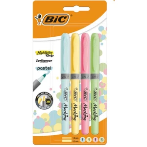 4'lü Highlighter Grip Pastel Renkli