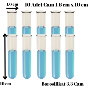 Cam Deney Tüpü 4 ve 10 Adet Setler Laboratuvar Test Tüpü