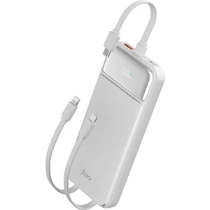 10000MAH 22.5W LED Ekranlı Lightning ve Type-C Kablolu Powerbank Taşınabilir Hızlı Şarj Cihazı Beyaz
