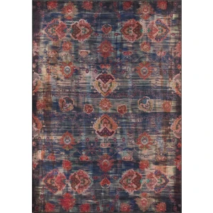 Etnik Desenli Salon Halısı, Soul Şönil |Pamuk-Polyester| Lacivert Halı Al 111