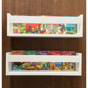 Çağla Design Beyaz 2 Li Duvar Rafı Montessori Kitaplık