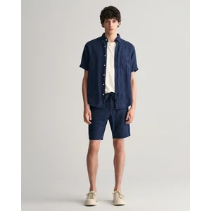 Erkek Lacivert Relaxed Fit Keten Şort 205073.410