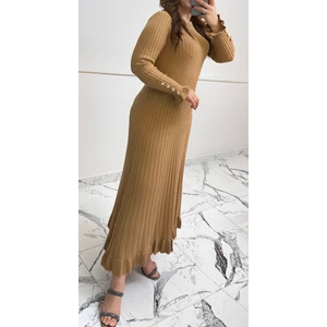 Triko Elbise Camel