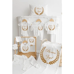 %100 Pamuk 11 Li Isimli Organik Baskılı Hastane Çıkışı