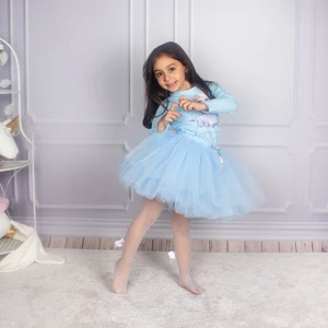 Tütülü Etek ve Elsa Baskılı Body Shirt Takımı