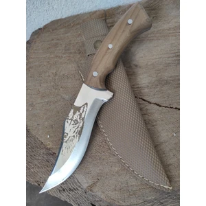 Hisar Bıçak Ahşap Saplı Kamp Bıçağı Av Bıçağı Paslanmaz Çelik İsim Yazdırılabilir Deri Kılıf Hediyeli Bıçak Kama Keskin Çakı Outdoor Sivri Bıçak
